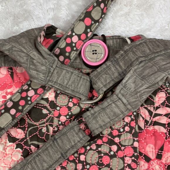 Handmade Reversible quilted pink and grey tote crossover bag - Picture 5 of 9